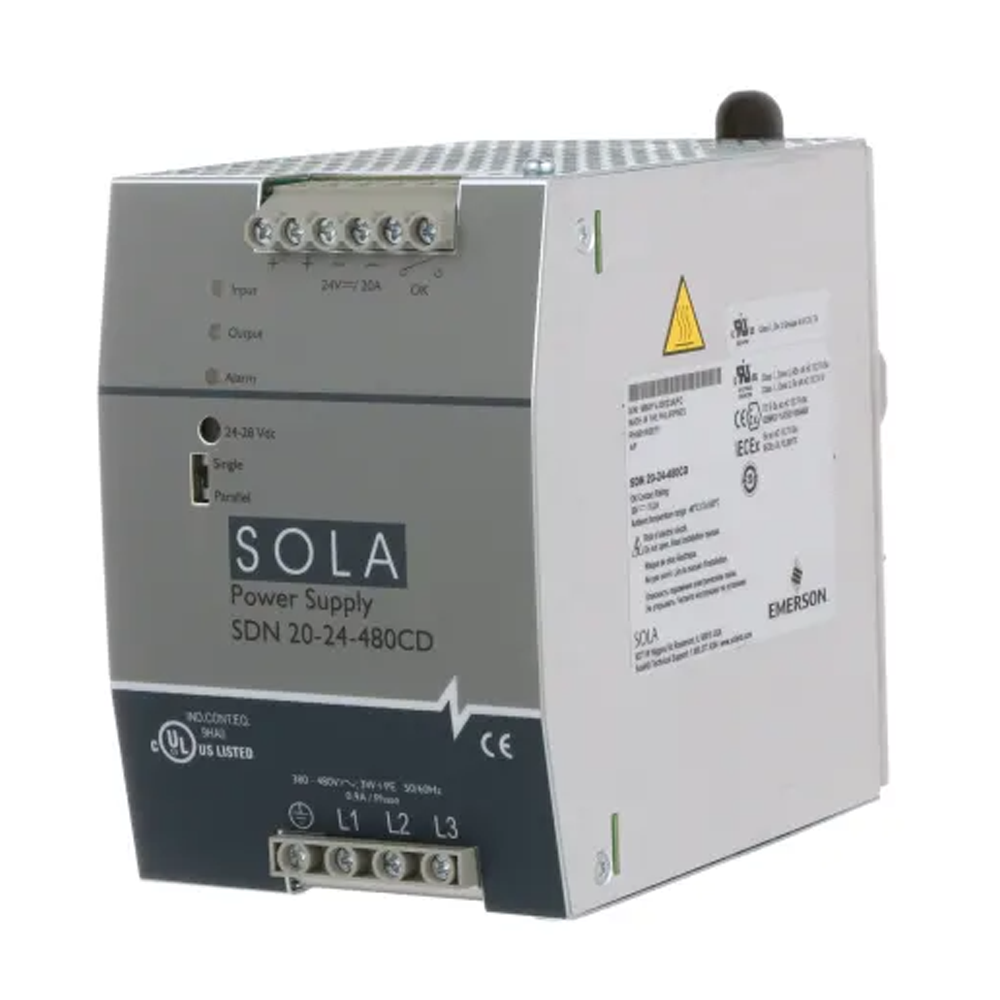 SDN2024480CD SOLAHD SDN-C THREE PHASE DIN POWER SUPPLY, 480W, 24V OUTPUT, 380-480VAC INPUT (SDN 20-24-480CD)